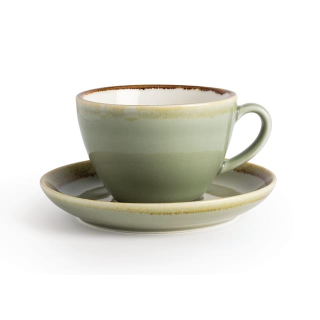 Olympia Kiln Cappuccino Kop Mosgroen 34cl ( Set van 6 )