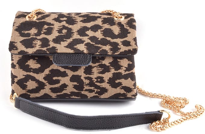 Giuliano Lederen schoudertas Liz - panter - Made in Italy