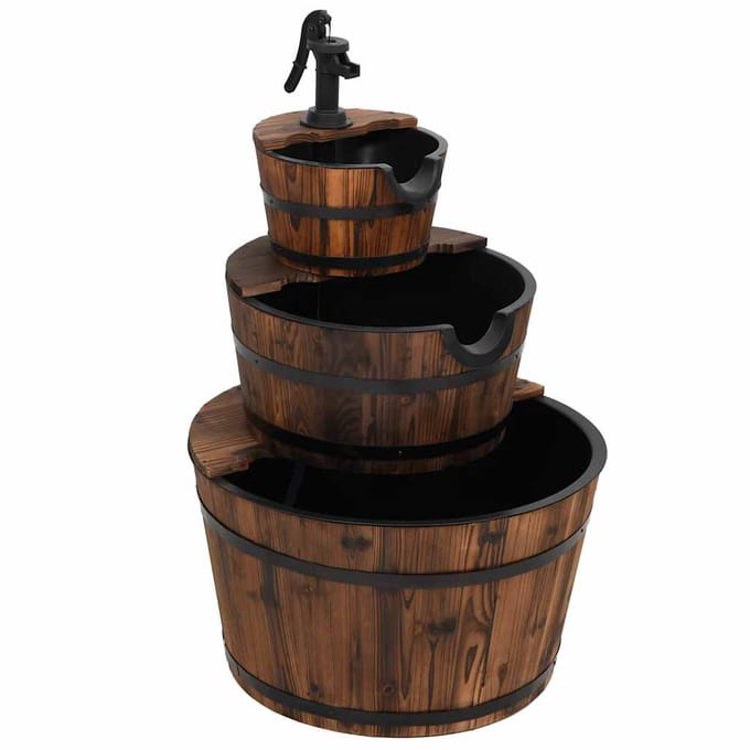 vidaXL - Waterfontein - met - pomp - 60x60x94 - cm - massief - vurenhout