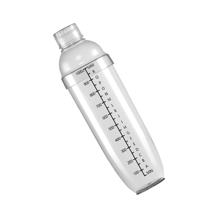 Cocktailshaker Transparant Morsbestendig Handdrankshakerbeker met Schalen voor Thee Thuisbar white
