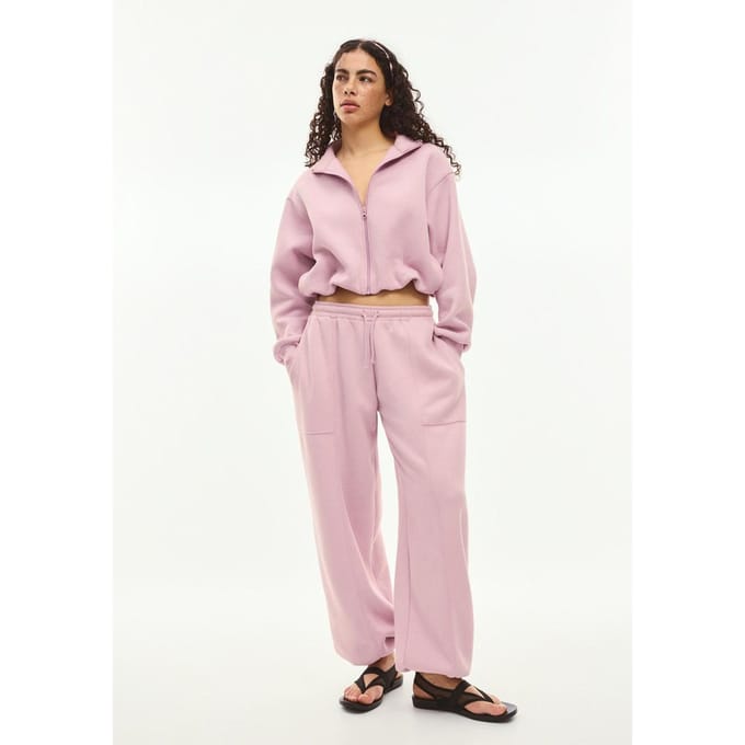 Stradivarius Barrel-joggingbroek van fleece met stoppers  Pastelroze S