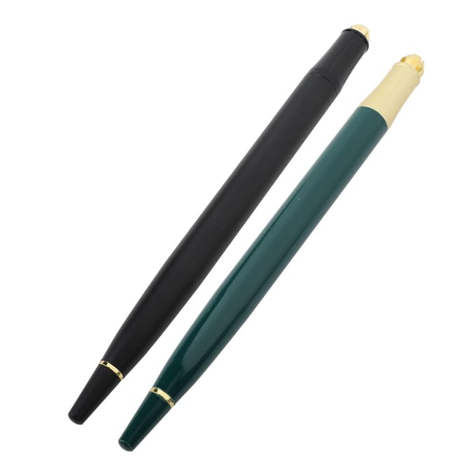 2 STuks Microblading Pen Aluminiumlegering Semi-Permanente Handmatige Tatoeage Pen voor Wenkbrauwen Lippen Eyeliner gray