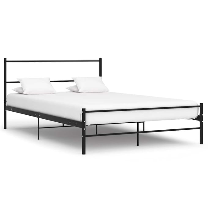 vidaXL - Bedframe - metaal - zwart - 160x200 - cm