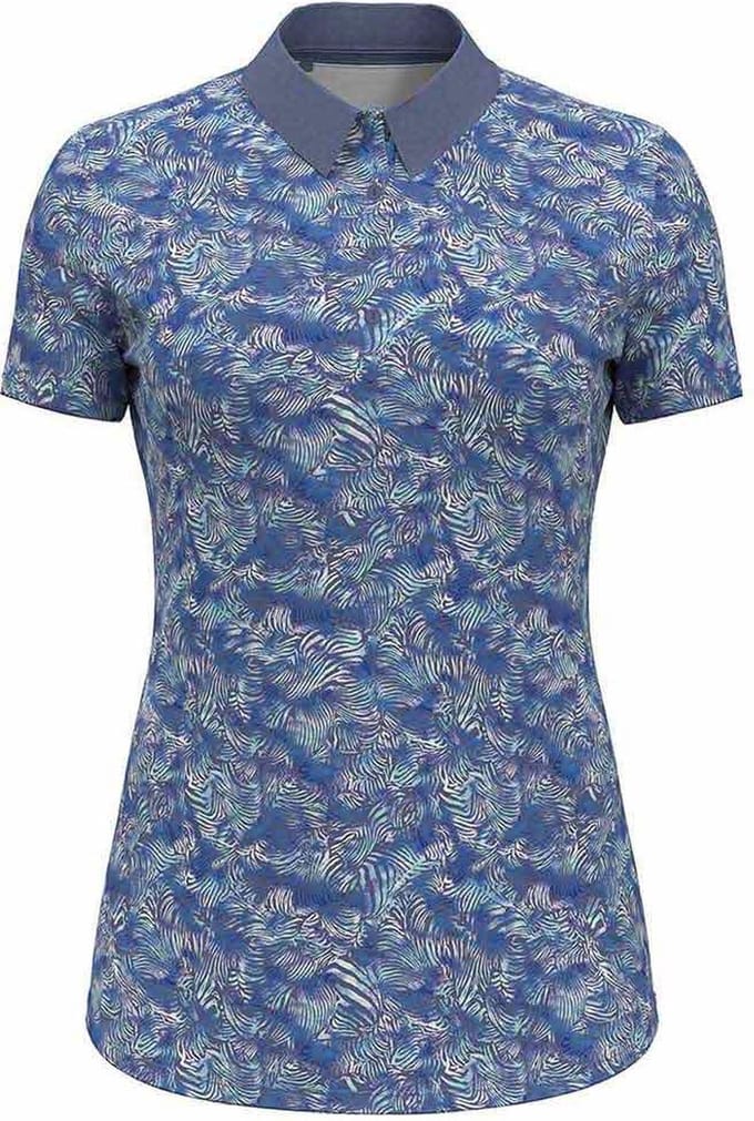 Under Armour Golf Playoff Printed Korte Mouw Poloshirt Voor Dames Blauw S