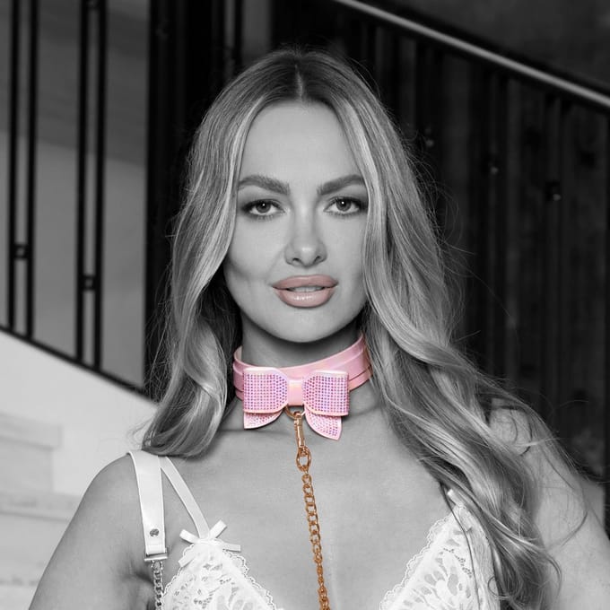 Ouch! by Shots - Paris Collectie - Halsband met Leash - Roze