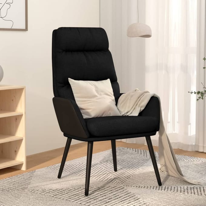 vidaXL - Relaxstoel - stof - zwart
