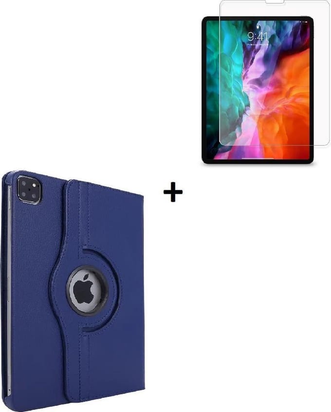 Geschikt voor iPad Pro 11 2021 Hoesje + iPad Pro 11 2021 Screenprotector - 11 inch - Tablet Cover Case Blauw + Screenprotector