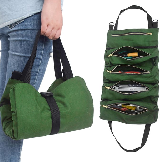 Draagbare Canvas Steeksleutel Gereedschap Roltas Opbergtas Organizer Zakken Etui black