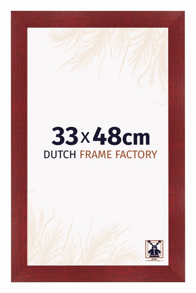 Fotolijst 33x48 cm - MDF - Wijnrood Geveegd - Praag