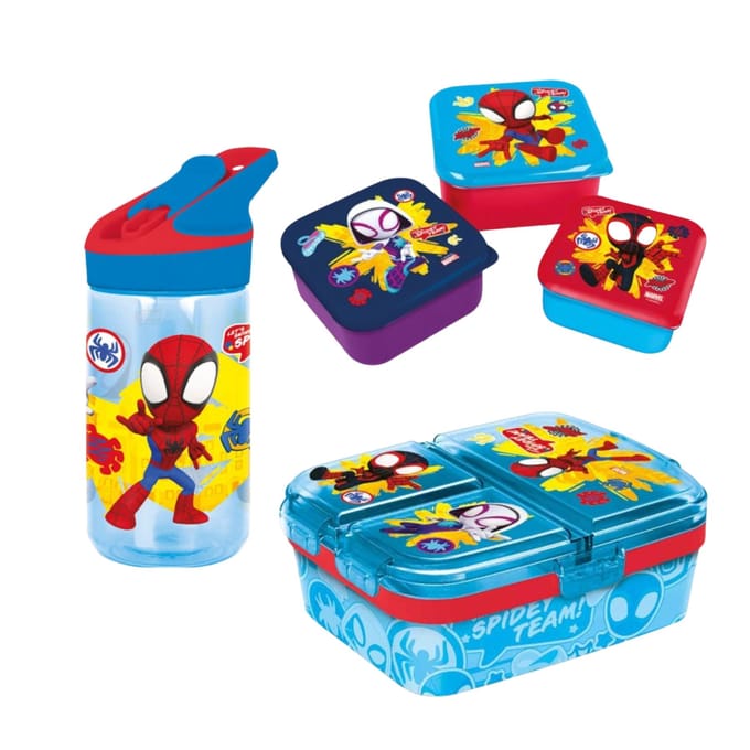 Spiderman lunchset; lunchbox, snackbox en drinkfles - Spidey