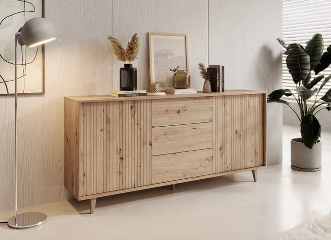 Meubella - Dressoir Fuzeta - Eiken - 180 cm
