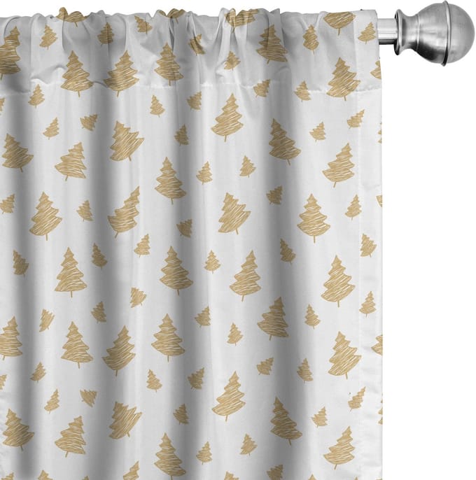 ABAKUHAUS Bosgordijnen – 2x75x245 cm – Microvezel – Lichtdempend – Lichtbruin & Wit
