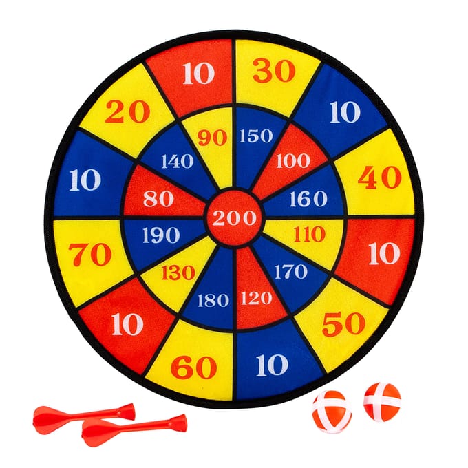 Dartbord klittenband  + 2 Darts en 2 Balletjes