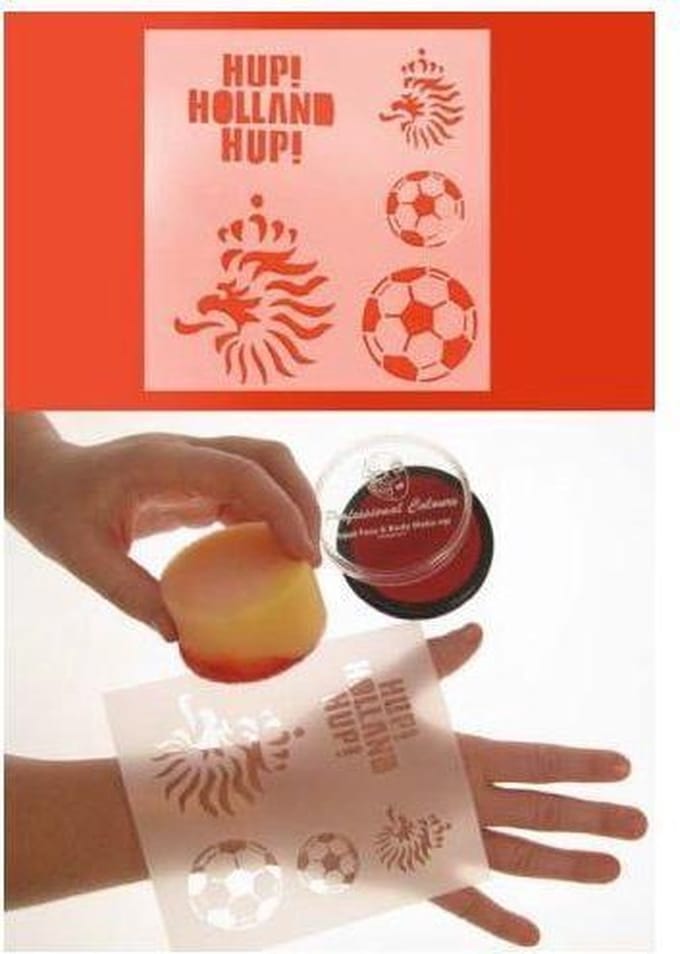 Schmink sjabloon voetbal Nederland hup holland hup