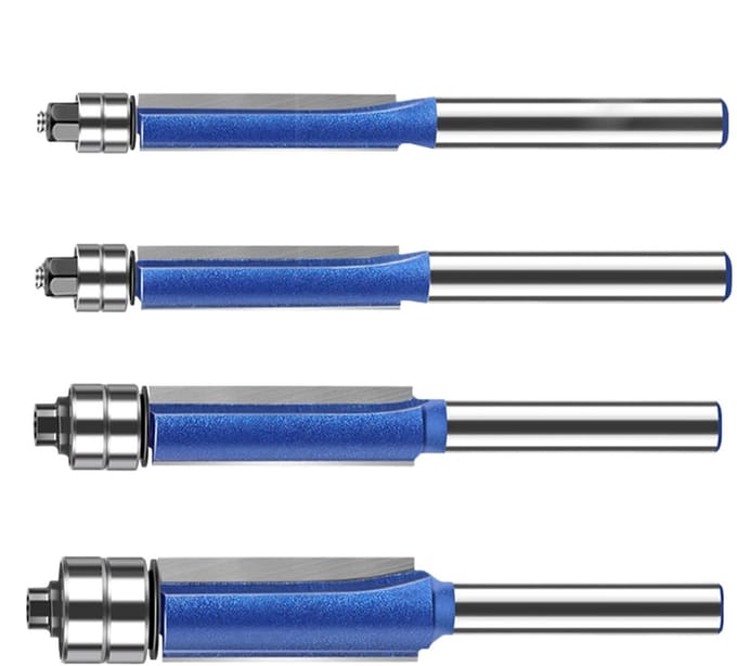 Router Bit Set - Precisie Bits - Precisie Trimmen - 4-delige Set - ca. 5x8cm