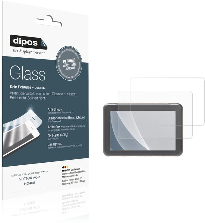 dipos – 2x Matte Pantserfolie geschikt voor VECTOR AGR HD408 | 9H Screenprotector