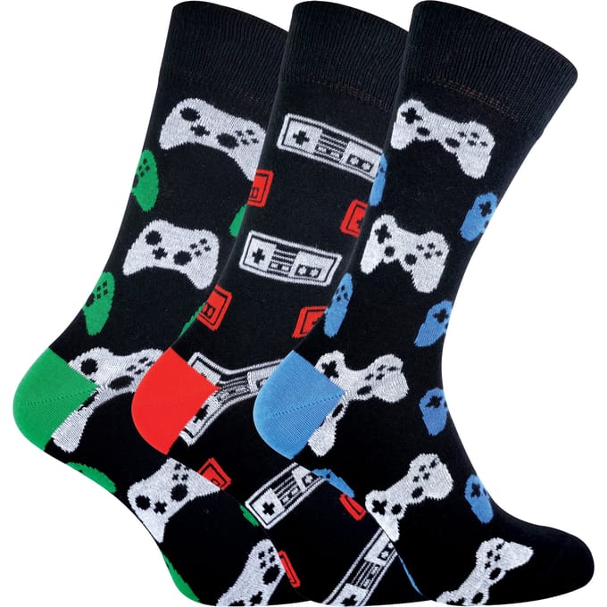 Heren 3-pack Retro Gaming NieuwigheidVideogame-sokken - Gamingcontrollers