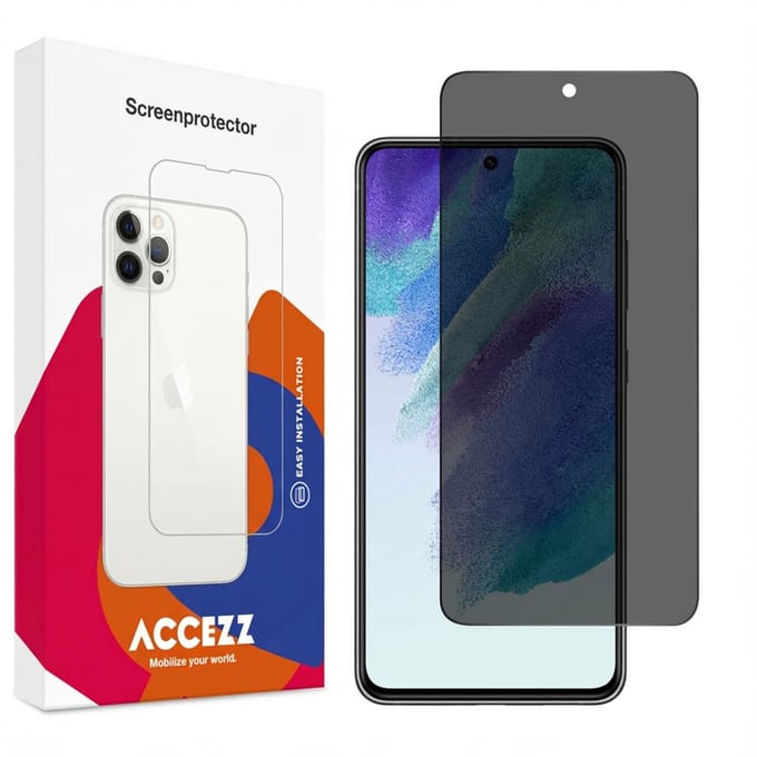 Accezz Screen Protector - Geschikt voor Samsung Galaxy S21 FE - Gehard Glas Privacy Screenprotector
