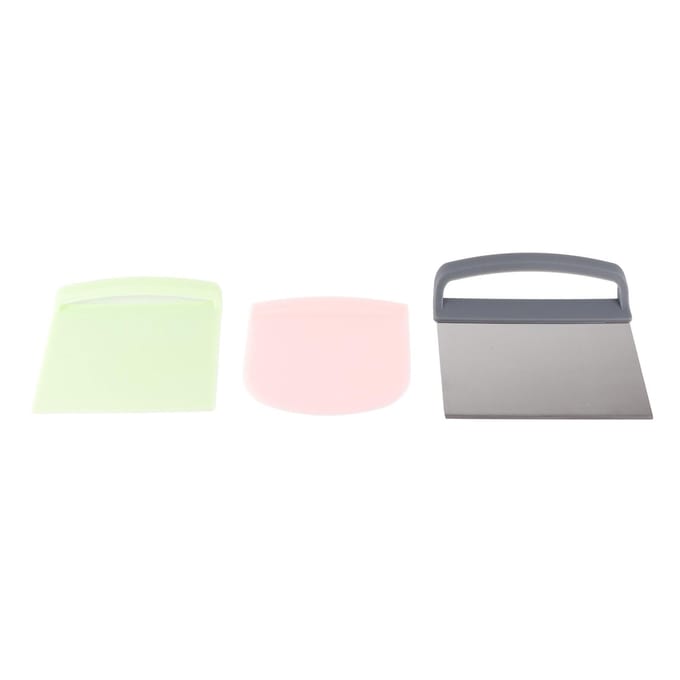 3 stuks deegkrabber Multifunctionele voedselveilige deegsnijder voor deeg, cake, brood white