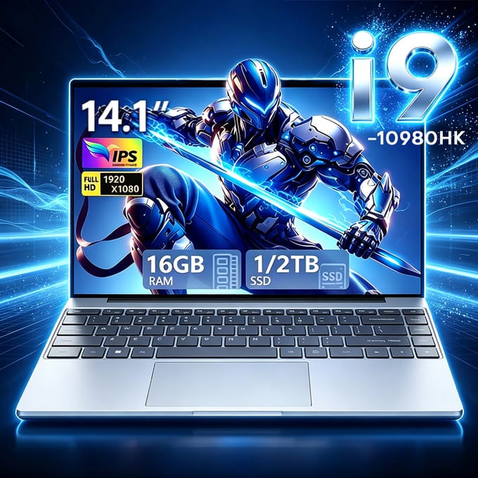NONE 2026 Draagbare i9 PC Laptop Computer Windows 11 Pro Intel Core i9 10980HK 16GB RAM 1TB 2TB Gaming Notebook Dual-Band WiFi Laptops