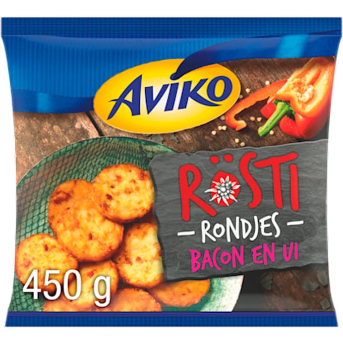 Rosti rondjes bacon & ui