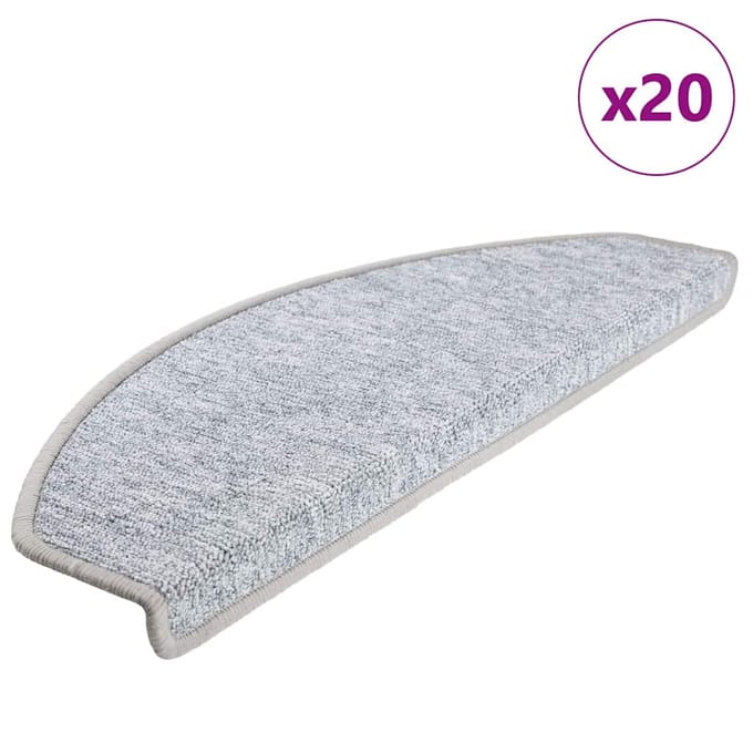 vidaXL - Zelfklevende - trapmatten - 20 - st - 65 - x - 24 - x - 4 - cm - Lichtgrijs