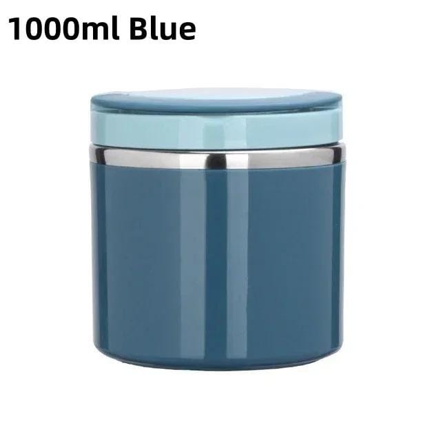 1000ML Met Handvat Draagbare Soepkom Thermische Bewaarcontainer Verzegelde Bento Box Geïsoleerde Lunchbox Draagbare Lunchbox gray