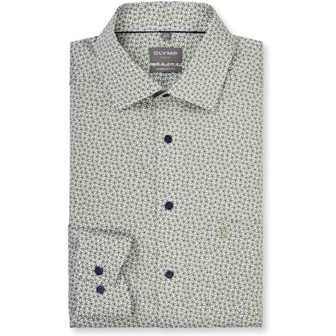 OLYMP Luxor Overhemd, Comfort Fit, New Kent, Olijfgroen
