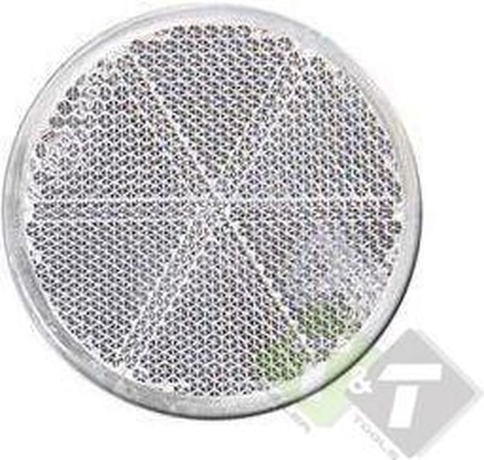 60 mm ronde witte reflector zelfklevend met e 20 keurmerk - reflector rond wit - aanhangerreflector - aspöck plakreflector