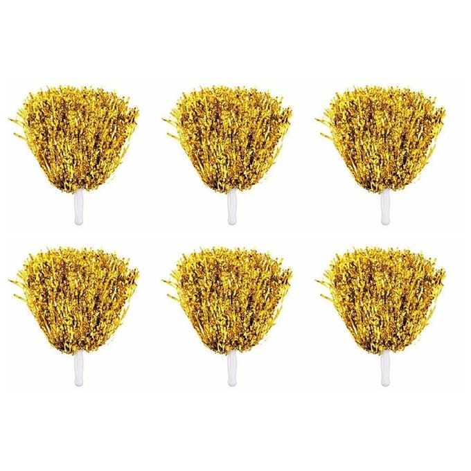 10 STUKS Juichende Pompons met Rechte Handgreep Herbruikbare Flitsend Effect Plastic Juichende Pompons Bal gray