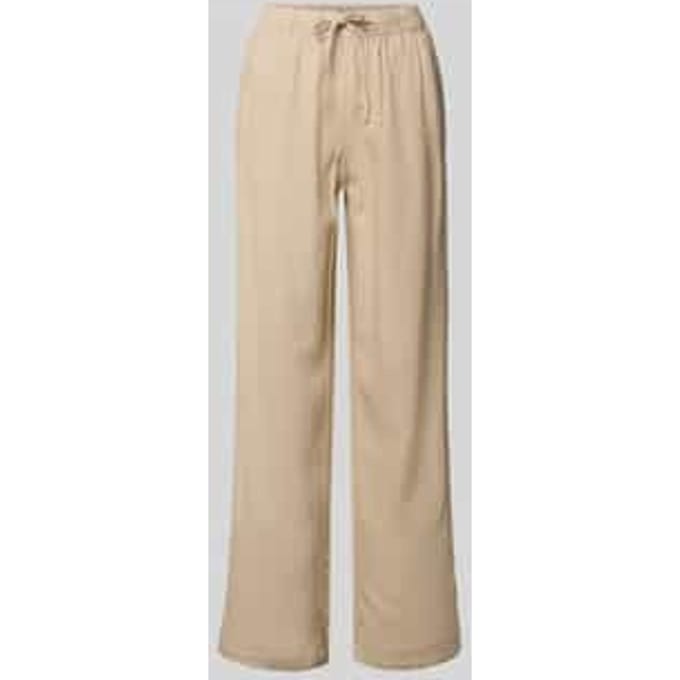 Wide leg linnenbroek met elastische band model 'GOA'