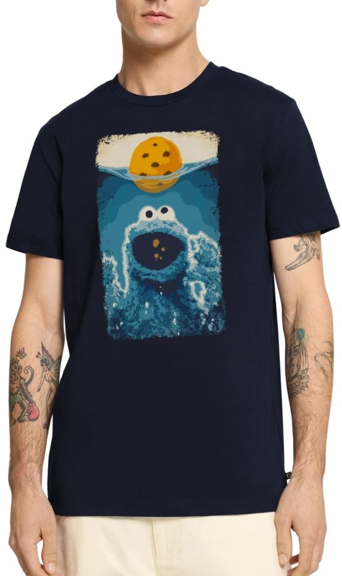 Sesamstraat Koekiemonster Haai Premium T Shirt Heren