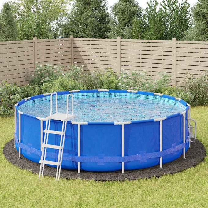 Vidaxl Tapis de Fond pour Piscine, Gris Clair, Ø550 cm, Géotextile Polyester