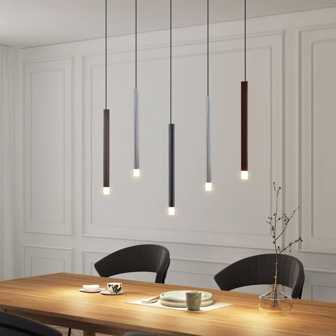 Lucande LED hanglamp Stoika, 88 cm, 5-lamps, metaal