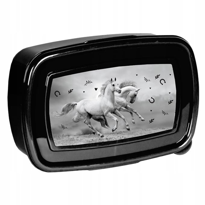 Paso Lunchbox Paarden Zwart - School & Uitjes
