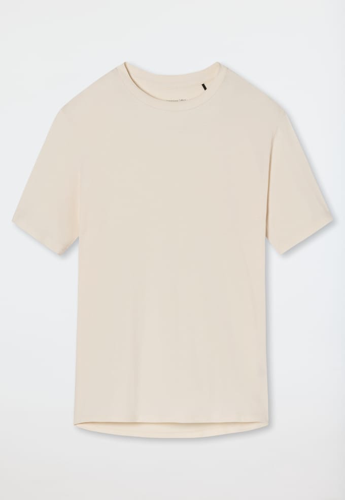 SCHIESSER Mix+Relax T-shirt - dames shirt korte mouwen cremekleurig