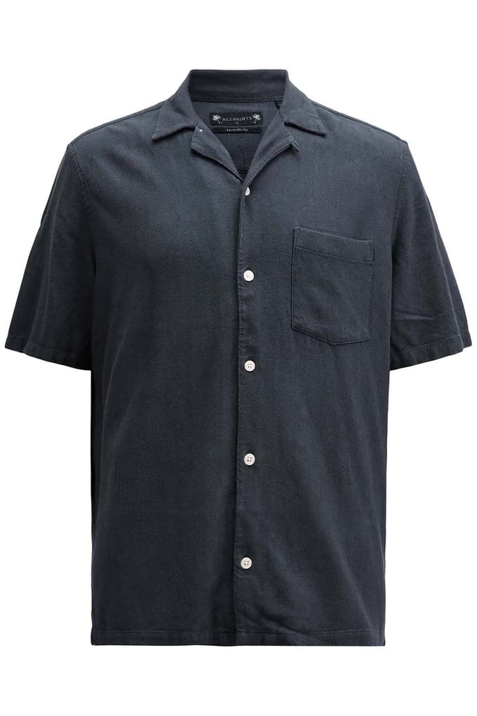 AllSaints Cudi Ss Shirt Fountain Blue Taglia: M | Camicie Casual Outlet | Uomo | Blu