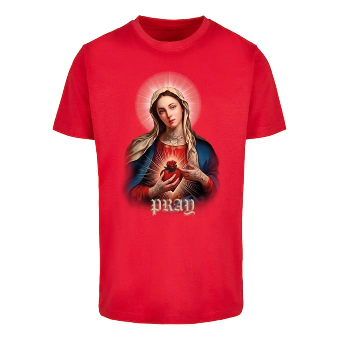 Mister Tee - Praying Mary Heren Tshirt - M - Rood