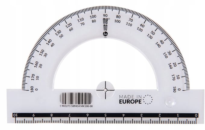 MemoBe 10cm Hoekmeter - Transparant, 180 Graden, School & Kantoor