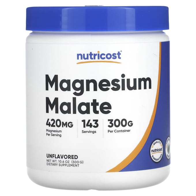 Nutricost, Magnesiummalaat, Zonder smaak, 10.6 oz (300 g)