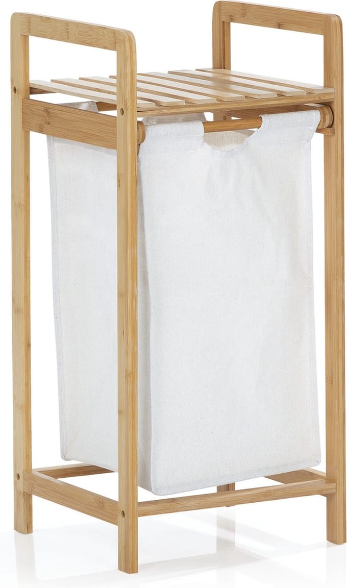 LUMALAND bamboe wasmand - 33 x 33 x 73 cm - wit