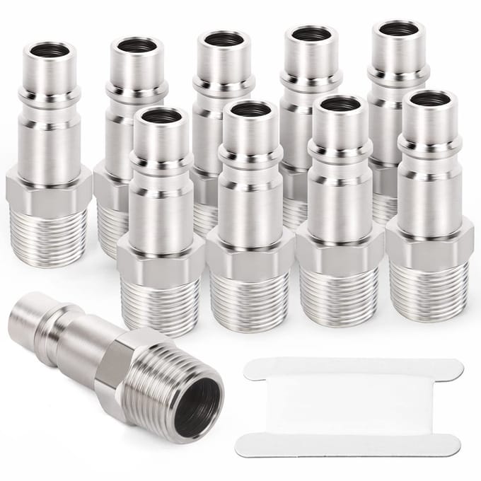 By shayne - 3/8" Draad Mannelijke Industriele Stalen Luchtplug - 10