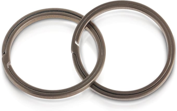 Zware titanium sleutelring met karabijnhaak - Set van 2 voor sleutels en accessoires
