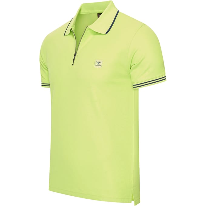 Cappuccino Italia - Heren Polo SS Torino Zip - Groen - Maat M