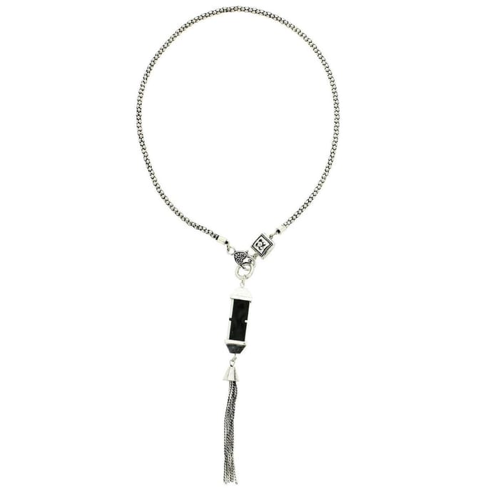 Behave Ketting met hanger zwart en wit