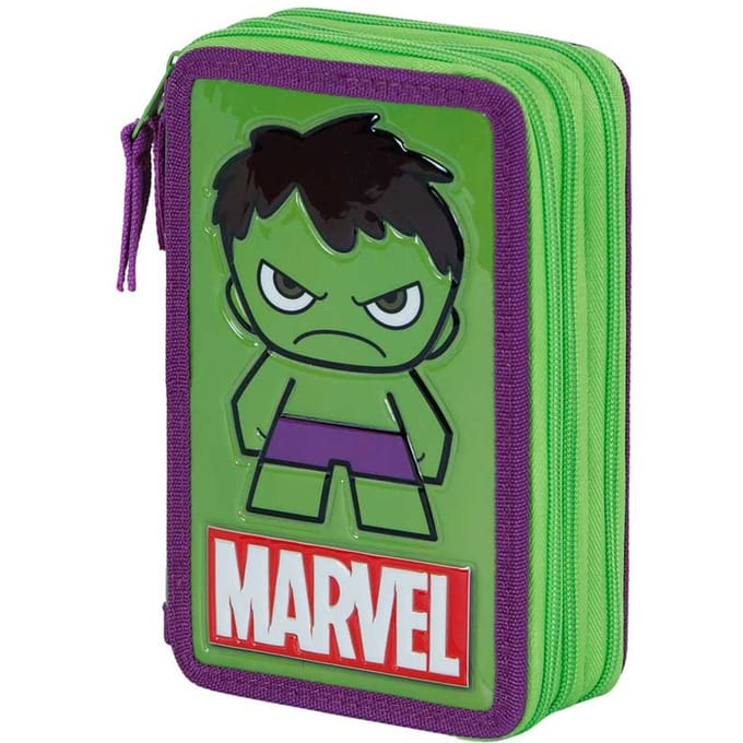 Avengers Hulk Gevulde Etui - 3 Vaks Pennenetui - 42 delig - Groen