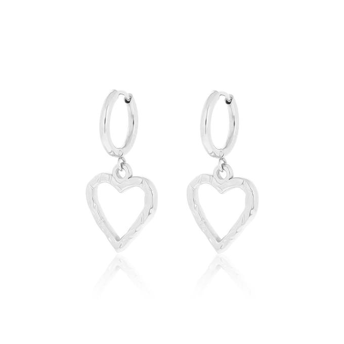 Silver coloured earrings with heart