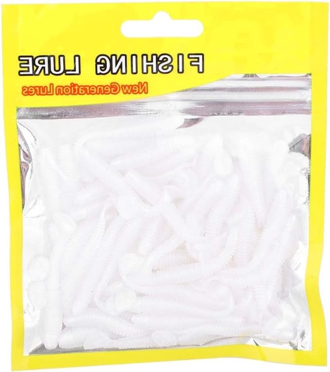 Set van 50 stuks zachte plastic T-tail visaas in 9 kleuren voor effectieve visserij