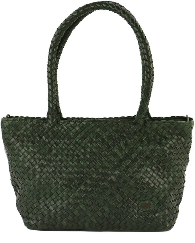 Bear Design Franca Gevlochten Handtas - Groen