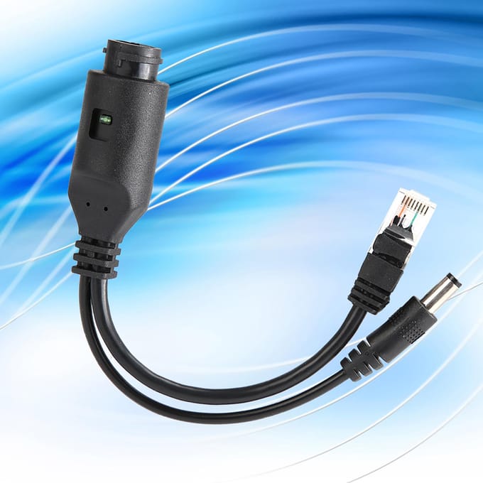 24V waterdichte IP-camera Power over Ethernet-adapter POE-kabelsplitter-injector Zwart